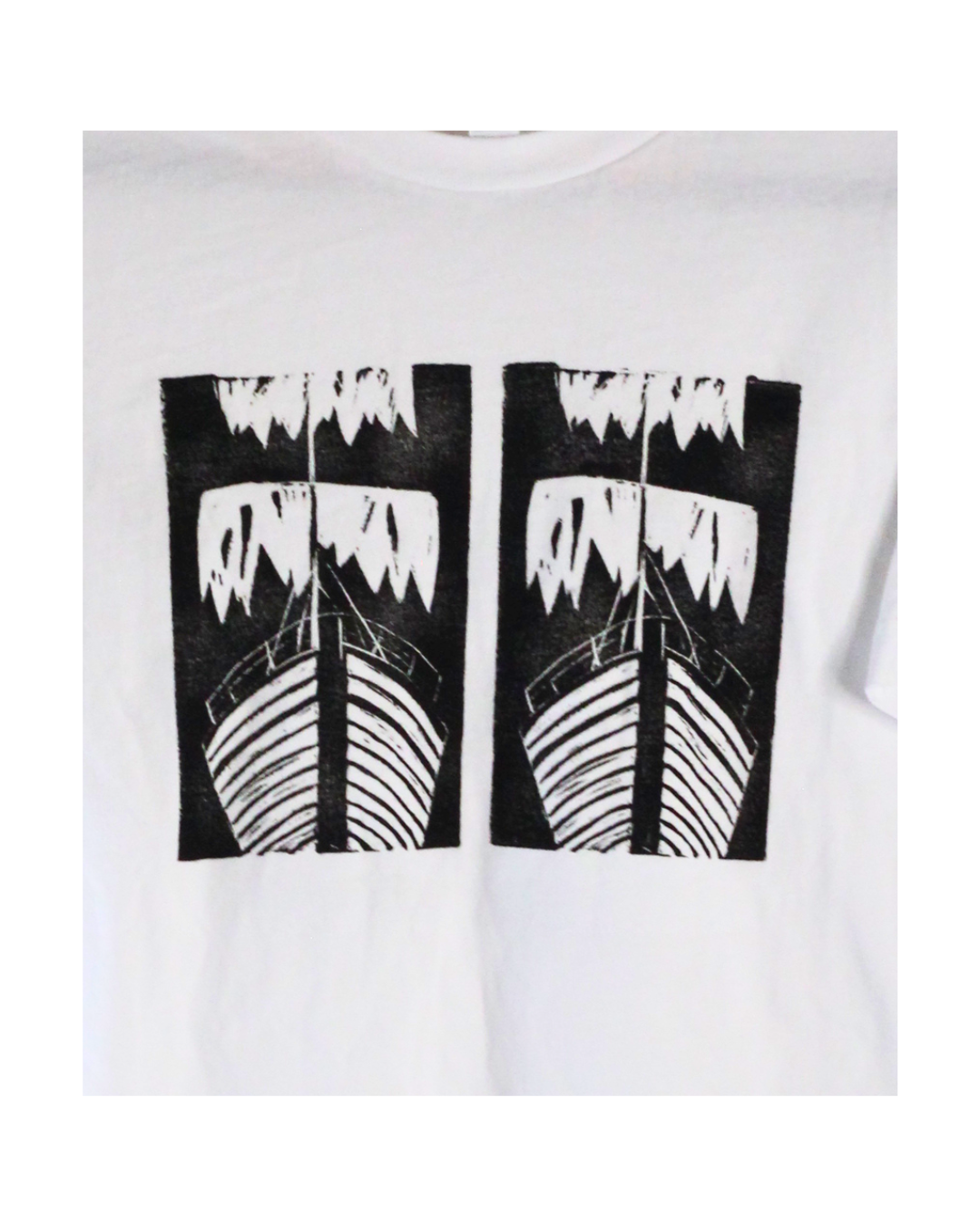 The Tilts - "Ghost Ship" Block Print White Tee