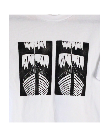 The Tilts - "Ghost Ship" Block Print White Tee