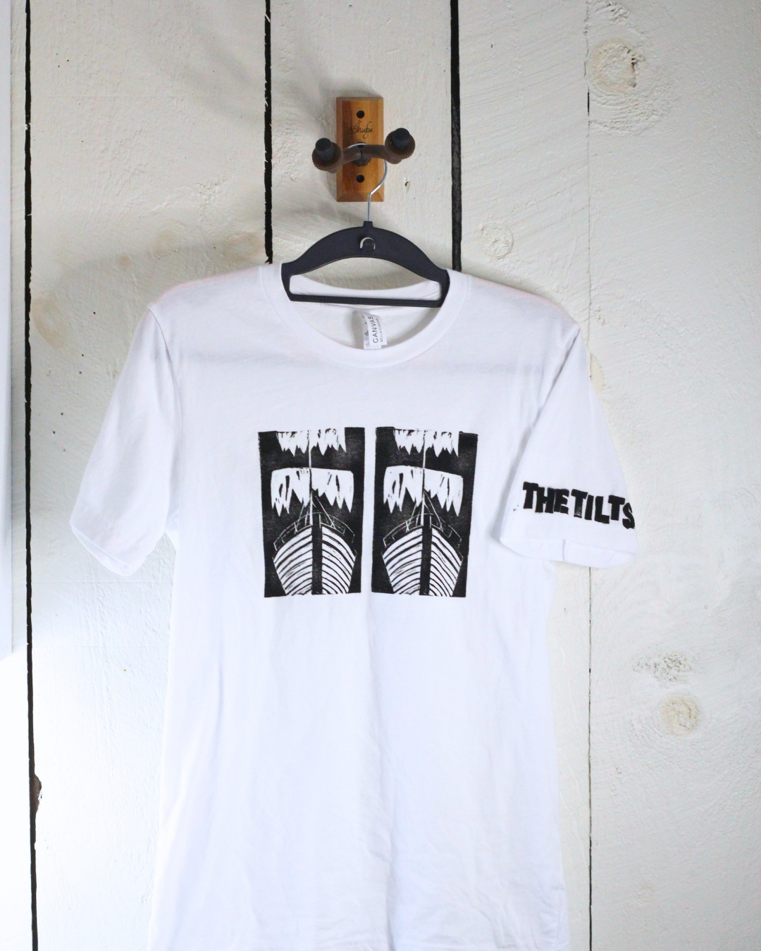 The Tilts - "Ghost Ship" Block Print White Tee
